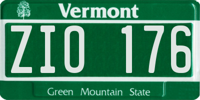 VT license plate ZIO176