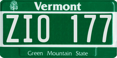 VT license plate ZIO177