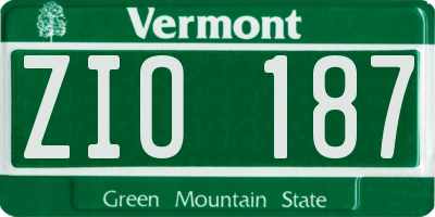 VT license plate ZIO187