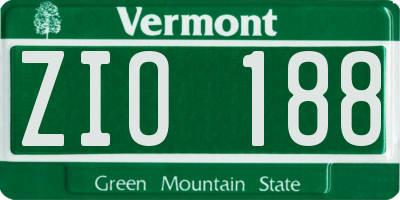 VT license plate ZIO188