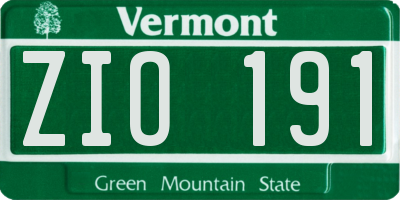VT license plate ZIO191