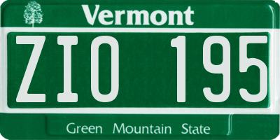VT license plate ZIO195