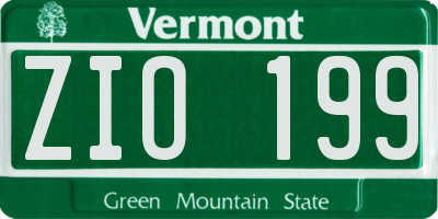 VT license plate ZIO199