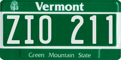VT license plate ZIO211