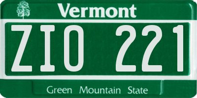 VT license plate ZIO221