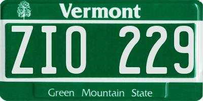 VT license plate ZIO229