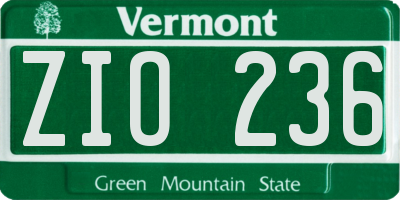 VT license plate ZIO236