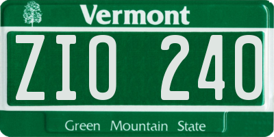 VT license plate ZIO240