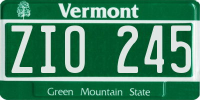 VT license plate ZIO245