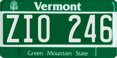 VT license plate ZIO246