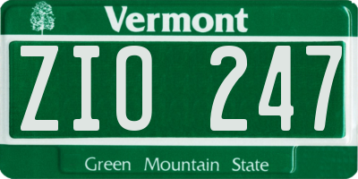 VT license plate ZIO247