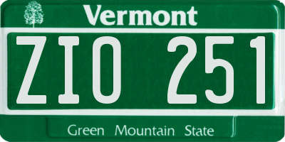 VT license plate ZIO251