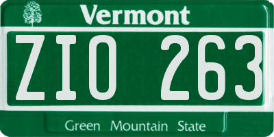 VT license plate ZIO263