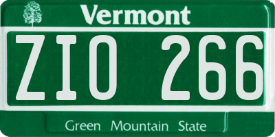 VT license plate ZIO266