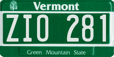 VT license plate ZIO281