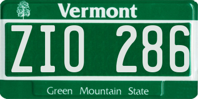 VT license plate ZIO286