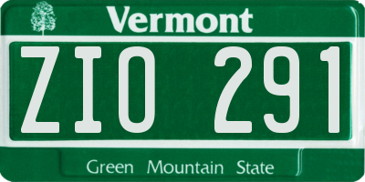 VT license plate ZIO291