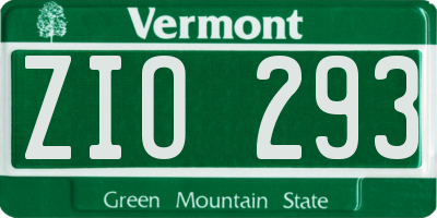 VT license plate ZIO293