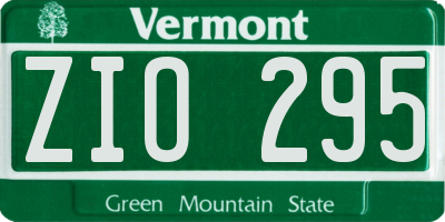 VT license plate ZIO295