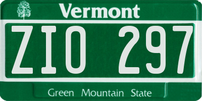 VT license plate ZIO297