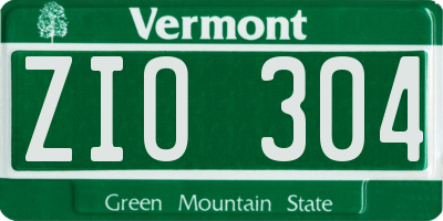 VT license plate ZIO304