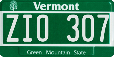 VT license plate ZIO307