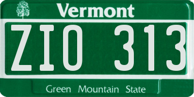 VT license plate ZIO313