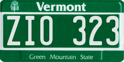 VT license plate ZIO323