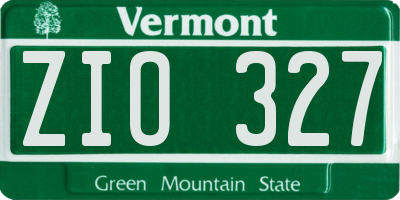 VT license plate ZIO327