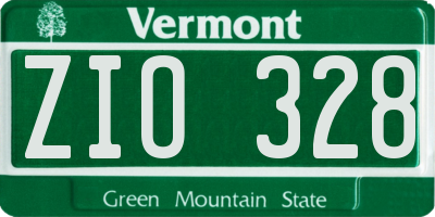 VT license plate ZIO328