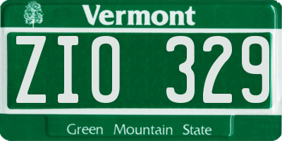 VT license plate ZIO329