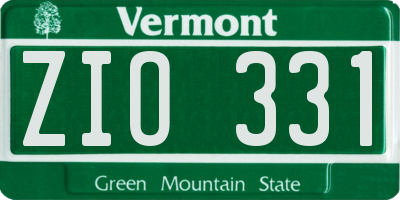 VT license plate ZIO331