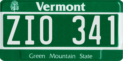 VT license plate ZIO341