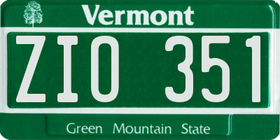 VT license plate ZIO351