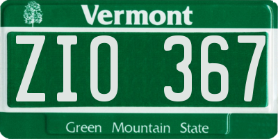 VT license plate ZIO367