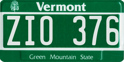 VT license plate ZIO376