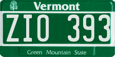 VT license plate ZIO393