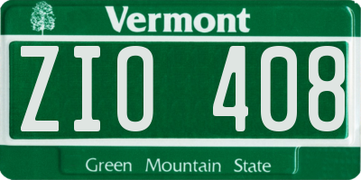 VT license plate ZIO408