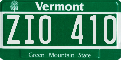 VT license plate ZIO410