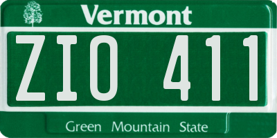 VT license plate ZIO411