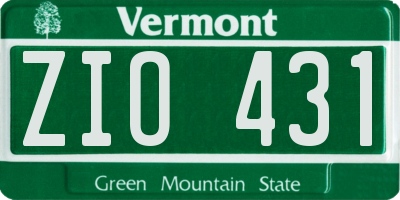 VT license plate ZIO431