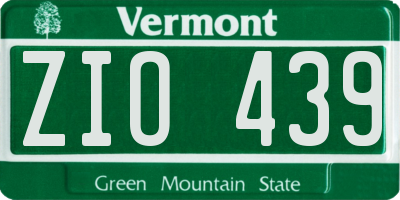 VT license plate ZIO439