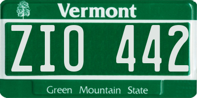 VT license plate ZIO442