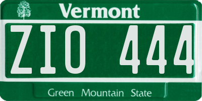 VT license plate ZIO444