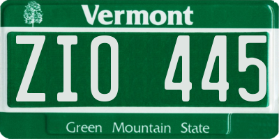 VT license plate ZIO445