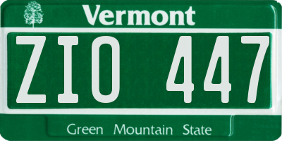 VT license plate ZIO447