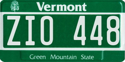 VT license plate ZIO448