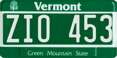 VT license plate ZIO453