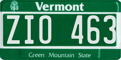 VT license plate ZIO463