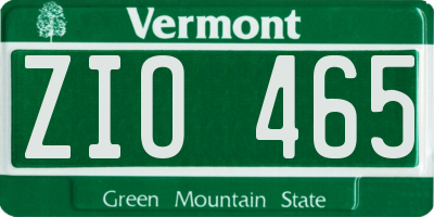 VT license plate ZIO465